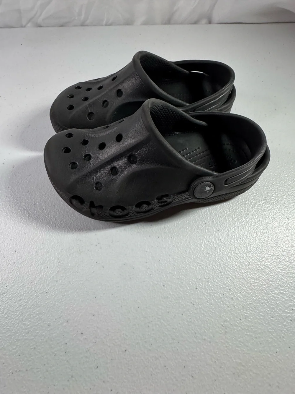 CROCS Kids Black Classic Clog with Heel Strap